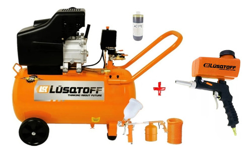 Compresor Aire 2,5 Hp 50 Litros Lusqtoff + Arenadora + Kit