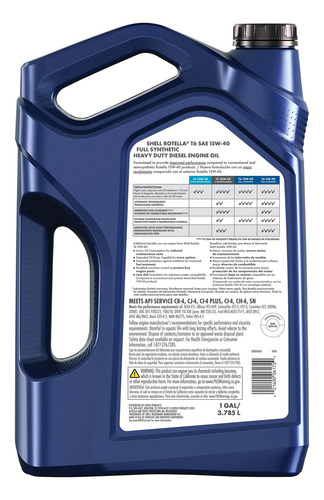 Aceite Diesel Shell Rotella T6 Sintético 15w-40 3.785l