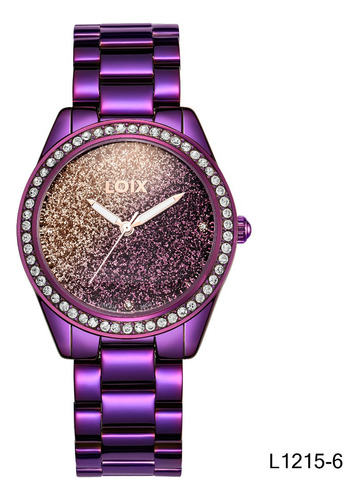 Reloj Mujer Loix® L1215-6 Morado Con Tablero Morado Y Rose