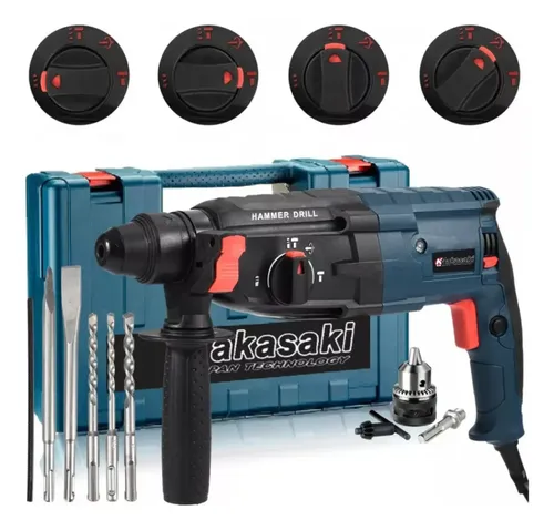 Furadeira De Impacto Martelete Rompedor 960w Autoreverso Cor Azul