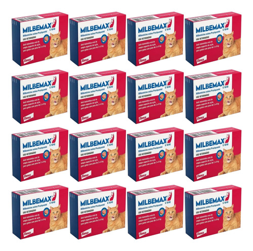 Combo 16 Milbemax Fc Para Gatos De 2kg A 8kg - 2 Comprimidos