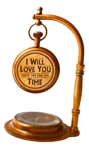 Reloj De Mesa De Latón Aladean Con Brújula | Reloj De Escrit