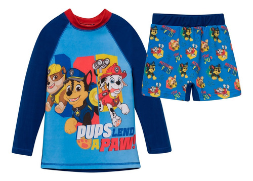 Remera Manga Larga + Zunga Paw Patrol Proteccion Solar Uv50