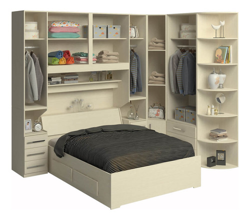 Guarda-roupa De Canto Com Cantoneira E Sem Cama 1219s Carval