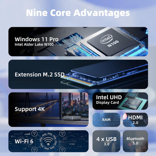 Mini Pc Cybergeek Nano A1 Alder Lake N100 16gb Ram 2tb Ssd