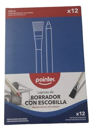 Lápices Borrador Con Escobilla Pointer X 12 Unidades