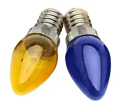5 Lâmpada Mini Vela Ch-24 7w 220v E14 Amarela, Azul, Leitosa