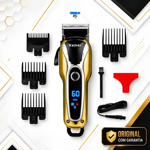 Kemei Maquina Cortar Cabelo Profissional Turbo Sem Fio Kemei-1990 Dou