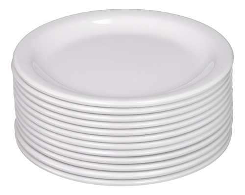 Juego Platos 12 Pcs Melamina Redonda 16.5 Cm