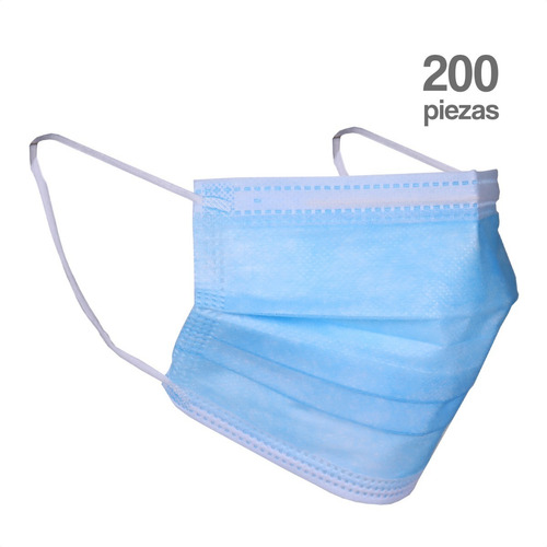 Cubrebocas 200 Piezas Tricapa Mascarilla Proteccion Comodo