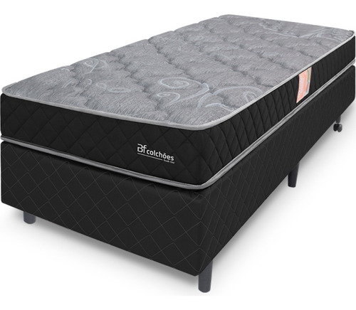 BF Colchões cama box solteirão ortopédico espuma D45 extra firme 203x97x51cm cor preto