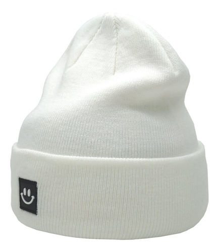 55cube Gorro De Punto Con Cara Sonriente Unisex, Blanco Só.