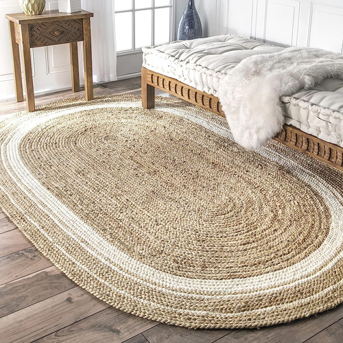 Nuloom Rikki Alfombra Costera Trenzada De Yute, 3' X 5' Oval