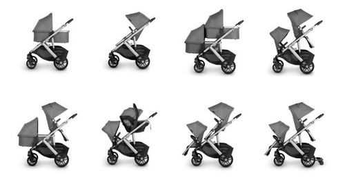 Coche Doble Uppababy Vista V2 Mellizos Hermanos Con 1 Moises