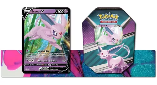 Coleção Cartas Pokemon Evoluções de Eevee Herois V Lata 25 Cartas