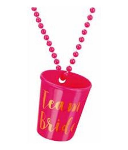 3 Collares De Plástico Shot Despedida De Soltera Color Rosa Rosa