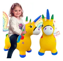Comprar Montable Caballito Unicornio Inflable Brinca Luz Sonido Amar
