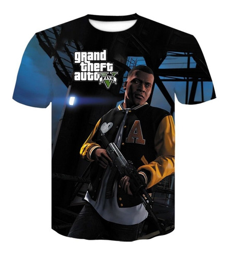 Camiseta Estampada De Grand Theft Auto Gta 5 Con Estampado 3