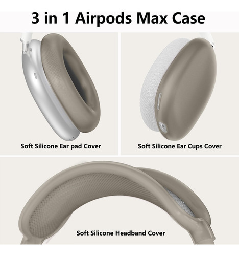 Funda Para AirPods Max De Silicona Color Negro Transparente