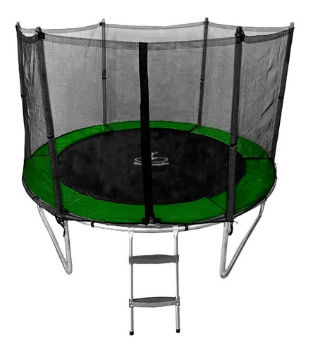 Cama Elastica Infantil Pula Pula Grande 2,44 Metros Home Kids Cor Verde Rede De Proteção com Zíper Henri Trampolim
