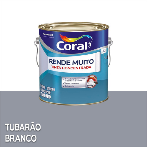 Tinta Acrílica Para Parede Fosca Rende Muito Coral 3,2 L Acabamento Mate Cor Tubarao branco