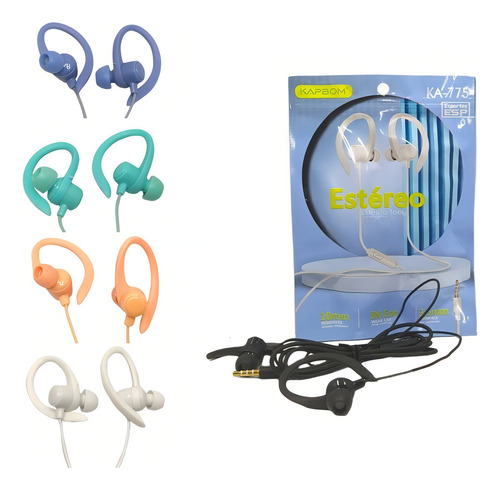 Fone De Ouvido Corrida Academia Esporte C/ Suporte P/orelha Cor Preto