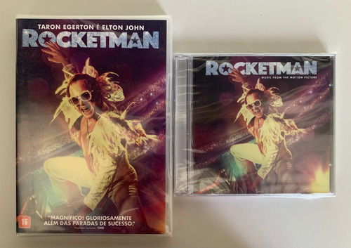 Dvd + Cd Rocketman 2019 Taron Egerton Filme + Trilha Sonora