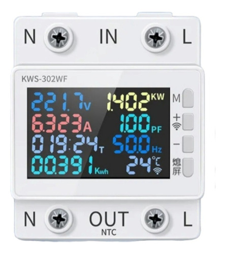 Panel Wifi Protector, Breaker, Voltimetro, Amperimetro 63 A