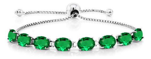 Gem Stone King Pulsera De Tenis De Plata De Ley 925 Con Nano