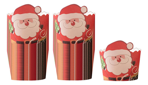2 X 100x Cupcake Cup Muffin Cake Cup, Candy Papa Noel