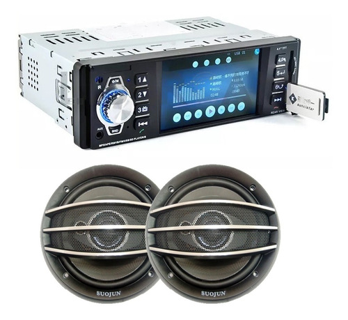 Combo Stereo Pantalla 4 Usb Sd Mp5 + Parlantes 5  Audio Car