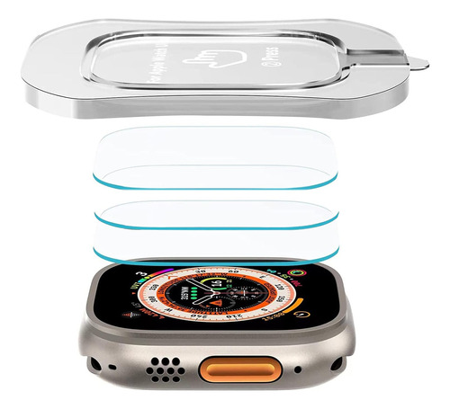 3pc Mica Cristal Templado Con Molde Para Apple Watch Ultra