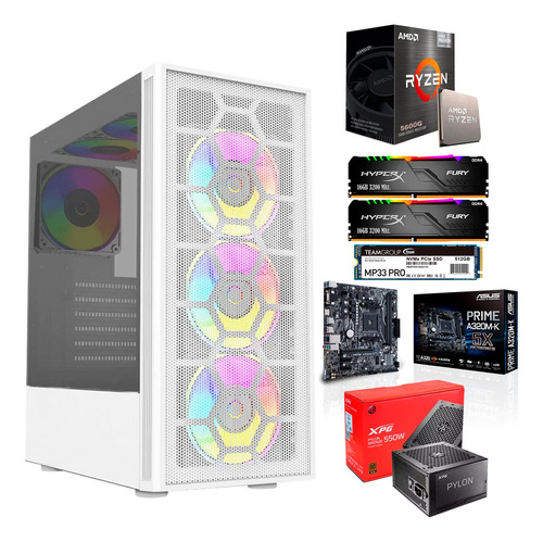 Pc Gamer Rgb Evolv Ryzen 5 5600g Ram 32gb 500gb Ssd M.2 80+