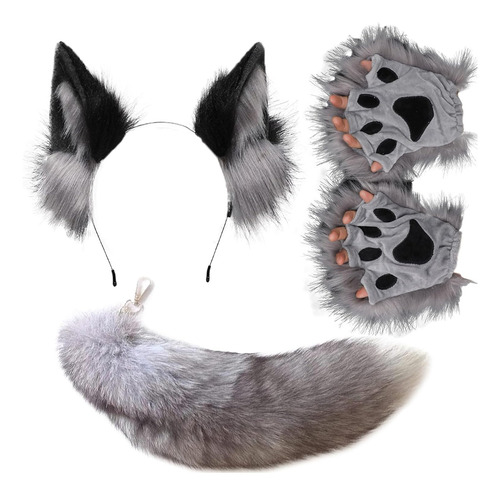 Valpeak Wolf Fox Ears And Tail Set With Therian Paws Fox ...