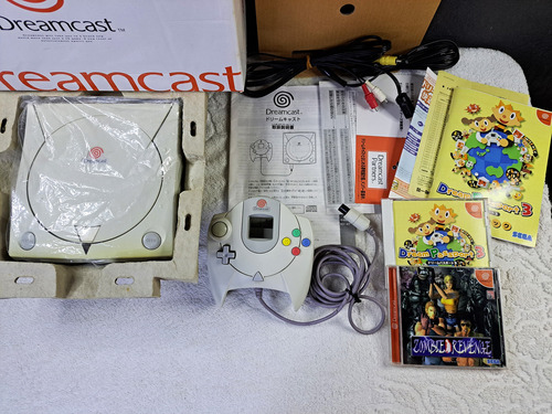 Console Dreamcast Japonês Completo Com Serial Batendo. Em Óimo Estado. Com Jogo Zombie Revenge. Sega Branco (Usado)