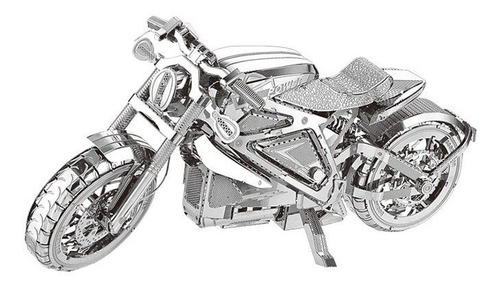 Modelo De Ensamblaje De Motocicleta De Metal Con Rompecabeza