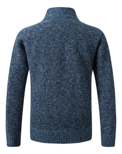 Cremallera A Rayas Hombre Chamarra Jersey Punto Polar Cálido