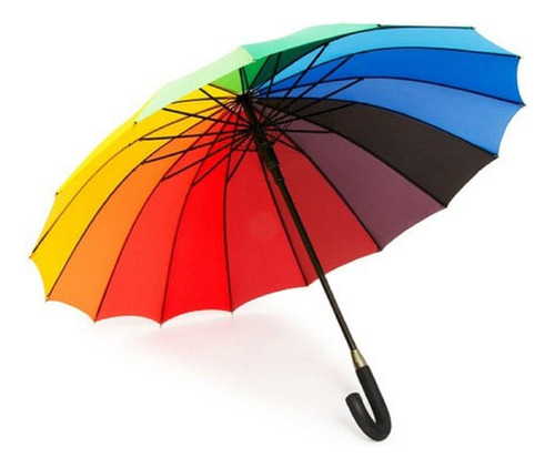 Guarda-chuva Colorido Tipo Arco Íris Automatico Gigante