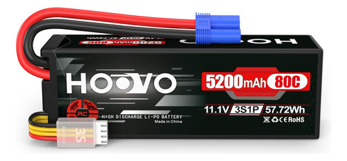Hoovo 3s 11.1v Lipo Bateria 5200mah 80c Hard Case Bateria Co