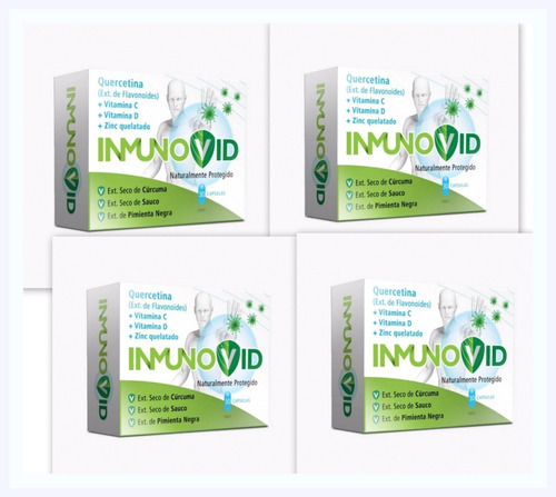 Inmunovid (quercetina + Vit C + Vit D + Zinc) X 4 Cajas