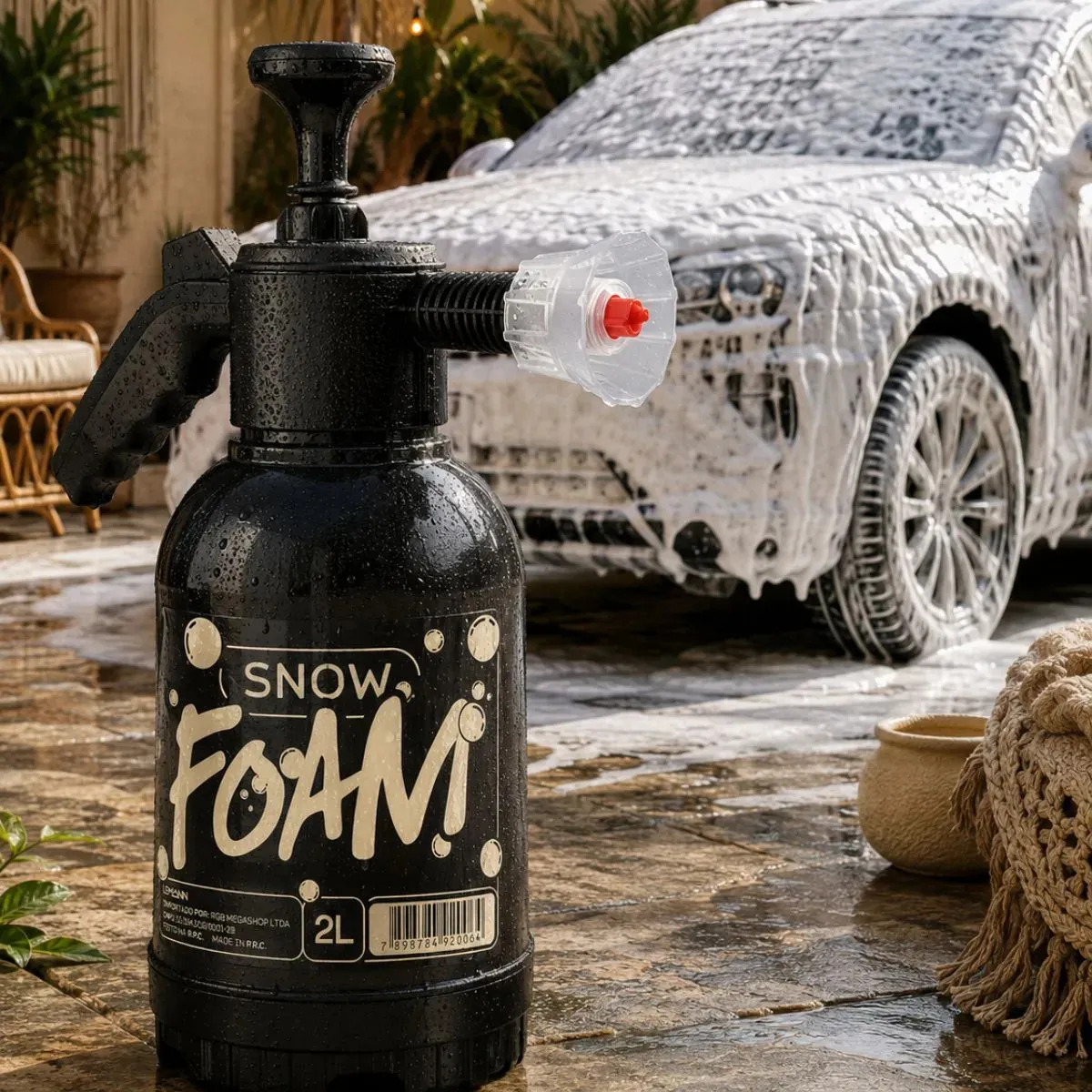 Snow Foam Pulverizador Manual Borrifador Alta Pressão 2 Litros Com 2 Bicos Espuma Automotivo... 4