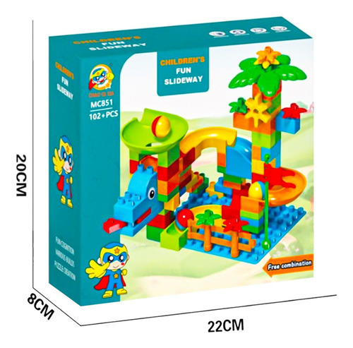 Juego Bloques Construccion Tobogán De Pelotas Didáctico 102p