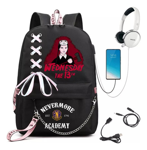 Mochila Casual De La Familia Addams Para Adolescentes