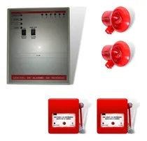 Comprar Kit Convencional Alarme De Incêndio + 2 Sirenes + 2 Botoeira
