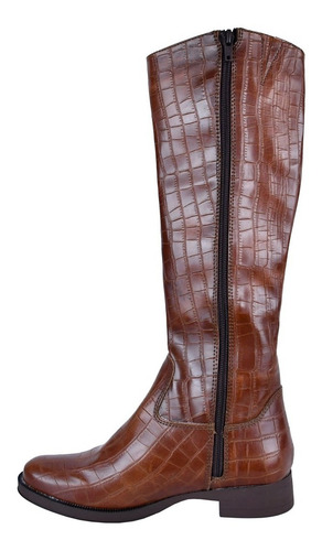 Imagen 2 de 4 de Botas Dama Largas De Piso Piel Sintética Casual Cómoda
