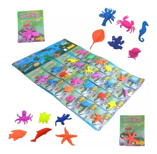 Piñatas Animales Acuaticos X 20 Crecen En Agua Biogel Mar 