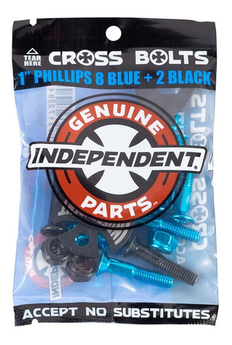 Parafusos Independent: Cross Bolts Phillips Blue Black 1''