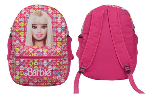 Bolsa Escolar Feminina Barbie Costas Resistente Cor Rosa