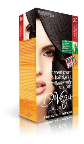 Imagen 1 de 9 de Tinte Permanente En Crema, 3.0 Castaño Oscuro Pc