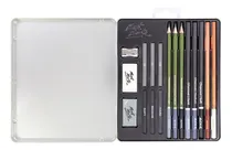 Comprar Kit Para Dibujo Y Bocetos Profesional Mont Marte 17 Pcs Color Plateado Set De Dibujo